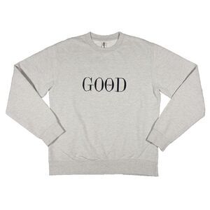 Independent Trading Co. Sweatshirt Women Sz M Heather Gray Good Vibes Embroidery